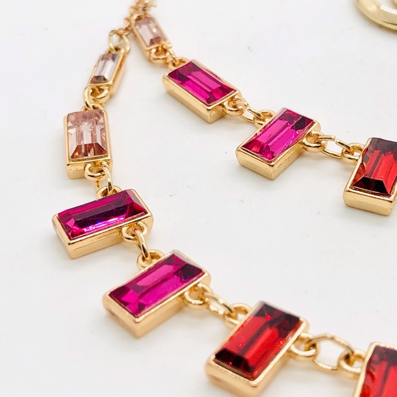 Modern vintage Ombré crystal statement necklace & earrings - Picture 9 of 15